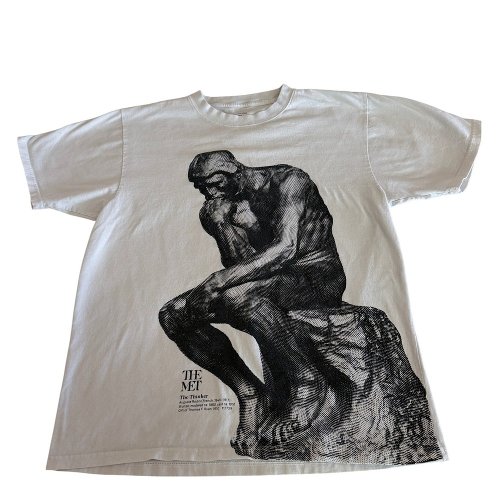 The MET The Thinker Auguste Rodin Graphic T-Shirt White XL Museum Art Tee